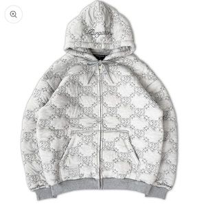 Purgatory LA Oversized Quilted Track Zip Up Hoodie